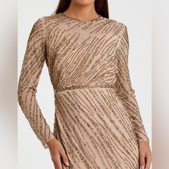 MAC DUGGAL 5240 NWT Long Sleeve Beaded Column Gown - Picture 2 of 9